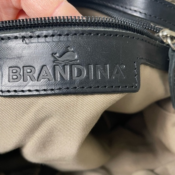 BRANDINA The Original Canvas & Leather Top Handle Crossbody Bucket Bag Tote - Picture 10 of 16